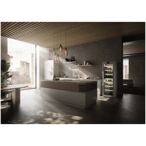 Liebherr 24 in. Freestanding Wine Cabinet with Wood Racks, Dual Temperature Zones & 155-Bottle Capacity - Stainless Steel, , hires