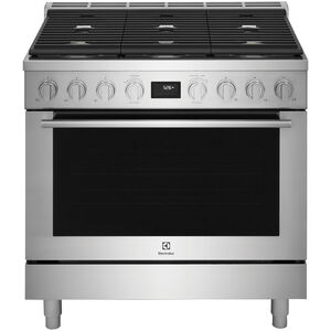 Electrolux 36 in. 4.4 cu. ft. Convection Oven Freestanding Gas Range with 6 Sealed Burners - Stainless Steel, , hires