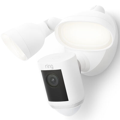 Ring Floodlight Cam Wired Pro with Birds Eye View and 3D Motion Detection, White | B0CG6VFFVL