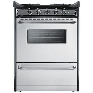 Summit 24 in. 2.9 cu. ft. Oven Slide-In Gas Range with 4 Open Burners - Stainless Steel, , hires