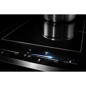 JennAir Oblivian Glass 36 in. 6-Burner Induction Cooktop with Simmer Burner & Power Burner - Black, , hires