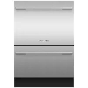 Fisher & Paykel Series 9 24 in. Smart Double Drawer with Top Control & 43 dBa Sound Level - Custom Panel Ready, , hires