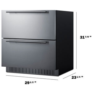 Summit 30 in. 5.4 cu. ft. Outdoor Double Refrigerator Drawers - Stainless Steel, , hires