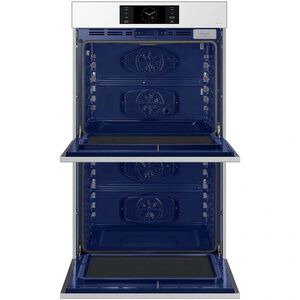 Samsung Bespoke 30 in. 10.2 cu. ft. Smart Top Control SteamElectric Double Wall Oven with Dual Convection - White Glass, , hires