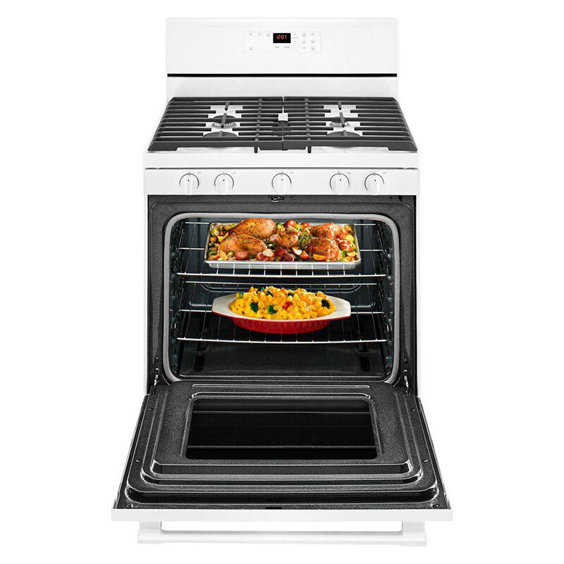Maytag 30 in. 5.0 cu. ft. Oven Freestanding Gas Range with 5 Sealed Burners - White, , hires