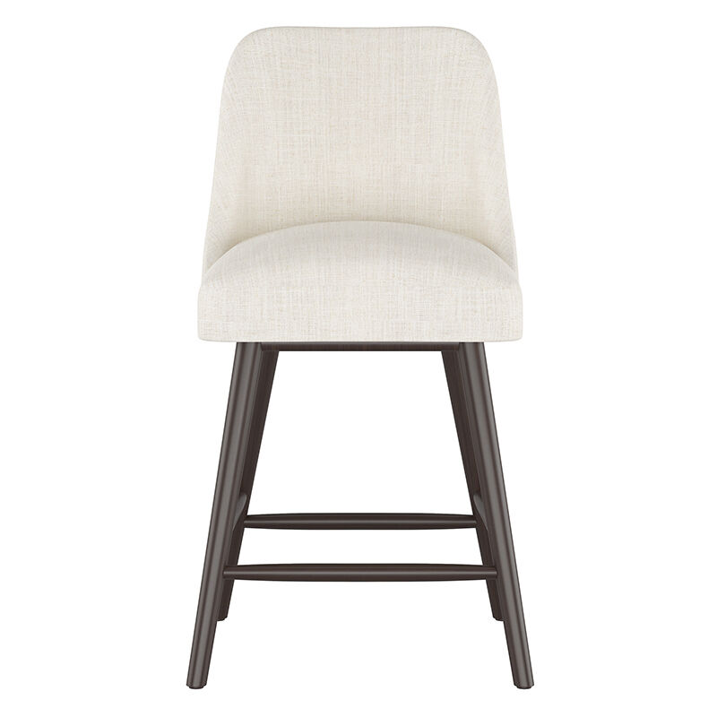 Skyline Furniture Modern Mid Century Counter Stool in Linen Fabric - Talc, , hires