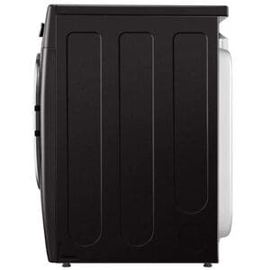 LG 27 in. 7.4 cu. ft. Smart Stackable Round-Door Electric Dryer with Tempered Glass, Built-In Intelligence, Sensor Dry, Turbo Steam, Sanitize & Steam Cycle - Black Steel, Black Steel, hires