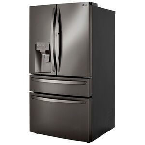 LG 36 in. 29.5 cu. ft. Smart 4-Door French Door Refrigerator with External Ice & Water Dispenser- Black Stainless Steel, Black Stainless Steel, hires