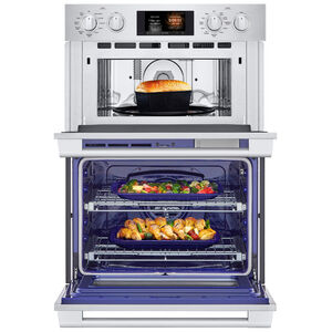 SKS 30 in. 9.4 cu. ft. Smart Top Control SteamElectric Double Wall Oven with True European Convection - Stainless Steel, , hires