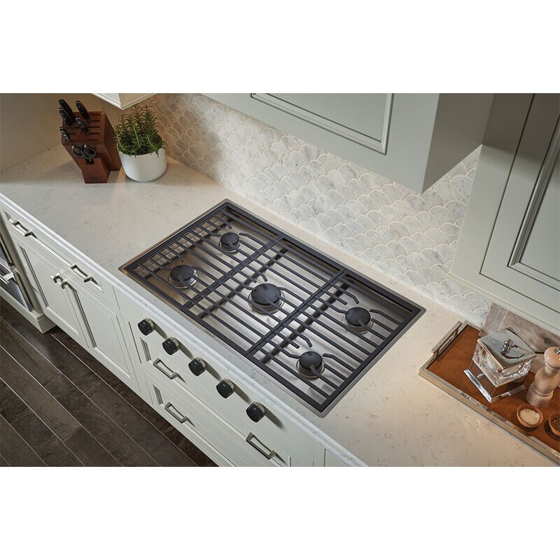 Wolf Contemporary 36 in. 5-Burner LP Gas Cooktop with Simmer Burner & Power Burner - Stainless Steel, , hires