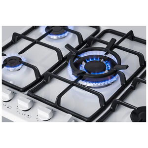 Summit 30 in. 5-Burner Natural Gas Cooktop with Power Burner - White, , hires