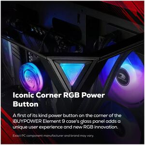 iBUYPOWER Element Gaming Desktop with AMD Ryzen 7 7800X3D, 4.2 GHz, 8-Core CPU, AMD Radeon RX 9070 XT, 16GB VRAM GPU, 32 GB RAM, 1 TB SSD & Windows 11 Home - Black, , hires