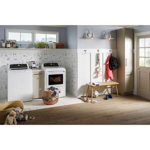 GE 27 in. 7.4 cu. ft. Electric Dryer with Sanitize Cycle & Sensor Dry - White, , hires