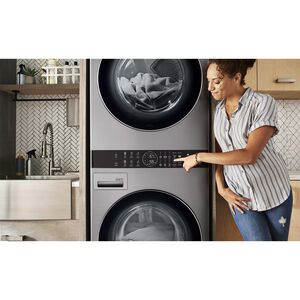 LG 27 in. WashTower with 4.5 cu. ft. Washer with 6 Wash Programs & 7.4 cu. ft. Gas Dryer with 6 Dryer Programs, Sensor Dry & Wrinkle Care - Graphite Steel, Graphite Steel, hires
