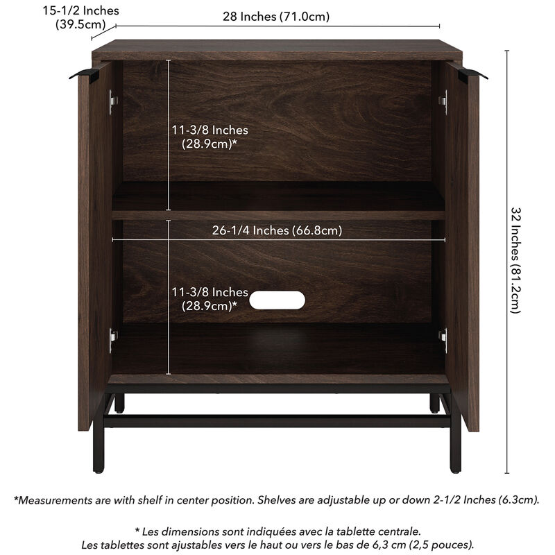 Hudson & Canal Montello 28" Wide Rectangular Fluted Accent Cabinet - Alder Brown, , hires