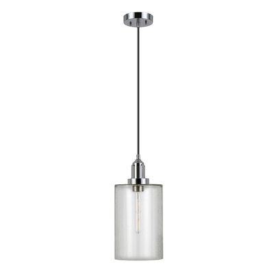 Hudson & Canal Nora 7.8 in. Pendant with Seeded Glass Shade - Polished Nickel | PD0075