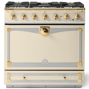 La Cornue Cornufe Series 36 in. 3.8 cu. ft. Dual Convection Dual Fuel Range with 5 Sealed Burners - Morning Dew, , hires