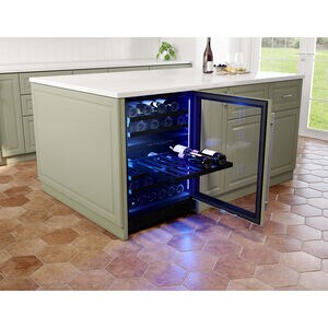 Zephyr Presrv Series 24 in. Undercounter Wine Cooler with Wood Racks, Dual Temperature Zones & 45 Bottle Capacity - Custom Panel Ready, , hires