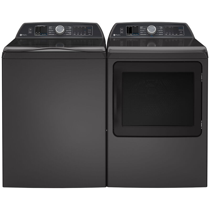 GE Profile 28 in. 5.4 cu. ft. Smart Top Load Washer with Smarter Wash Technology, FlexDispense & Sanitize with Oxi - Diamond Gray, Diamond Gray, hires
