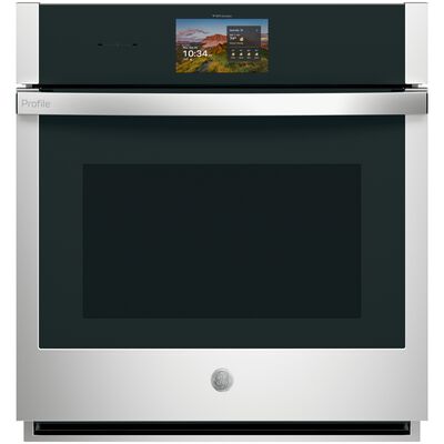 GE Profile 30 in. 5.0 cu. ft. Smart Electric Single Wall Oven with True European Convection - Stainless Steel | PTS7000SZSS