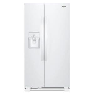 Whirlpool 36 in. 24.5 cu. ft. Side-by-Side Refrigerator with External Ice & Water Dispenser- White, White, hires