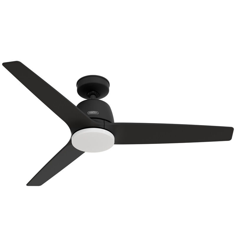 Hunter Malden 52 in. Ceiling Fan with LED Light Kit & Handheld Remote - Matte Black, , hires