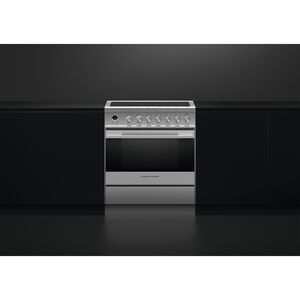 Fisher & Paykel Series 5 Contemporary 30 in. 3.5 cu. ft. Convection Oven Freestanding Electric Range with 4 Smoothtop Burners - Stainless Steel, , hires