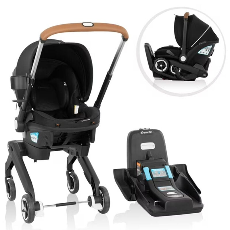 Evenflo Shyft Dualride Infant Car Seat Stroller Combo with Carry Bag & Extended Canopy-Onyx, , hires