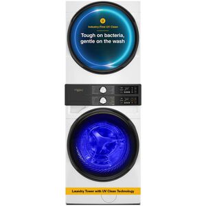 Whirlpool 28 in. 4.5 cu. ft. Smart Gas Front Load Laundry with UV Clean Technology, FreshFlow Vent System, Sensor Dry, Sanitize & Steam Cycle - White, White, hires