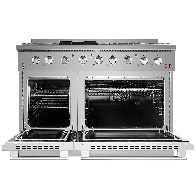 NXR 48 in. 7.2 cu. ft. Standard Convection Double Oven Gas Range with 6 Sealed Burners - Stainless Steel, , hires