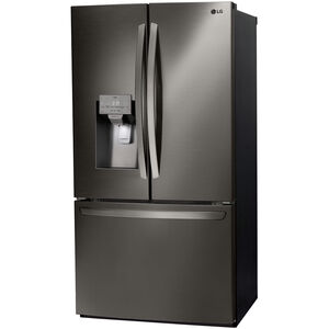 LG 36 in. 27.7 cu. ft. Smart French Door Refrigerator with Ice & Water Dispenser - PrintProof Black Stainless Steel, PrintProof Black Stainless Steel, hires
