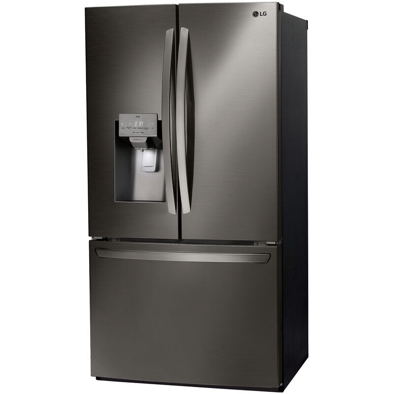 LG 36 in. 27.7 cu. ft. Smart French Door Refrigerator with Ice & Water Dispenser - PrintProof Black Stainless Steel, PrintProof Black Stainless Steel, hires