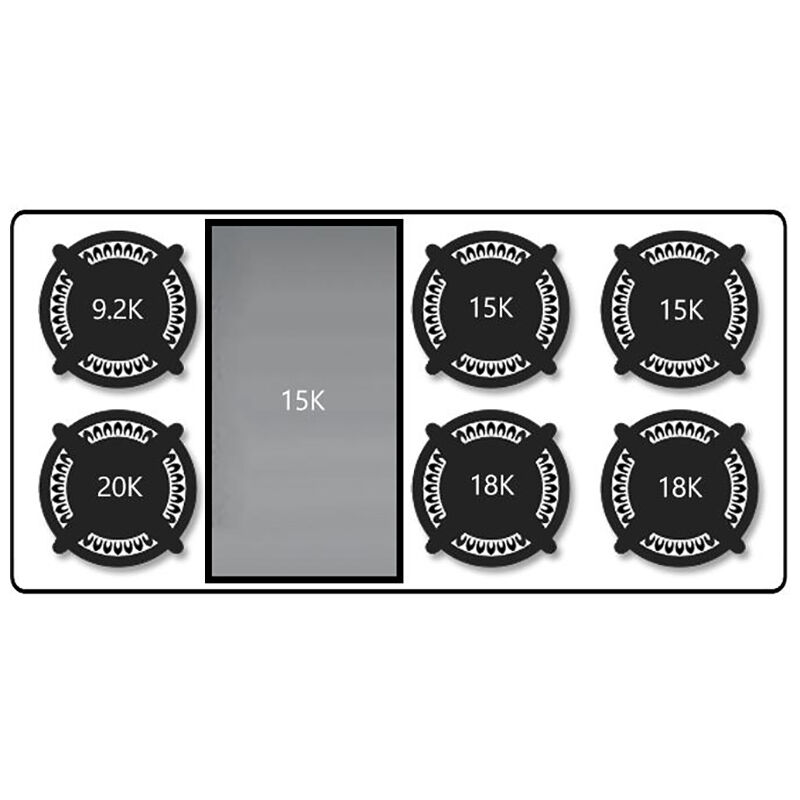 Wolf 48 in. 6-Burner LP Gas Rangetop with Griddle & Power Burner