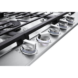 LG 36 in. 5-Burner Smart Natural Gas Cooktop with Griddle, Simmer Burner & Power Burner - Stainless Steel, , hires