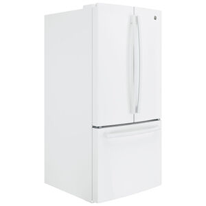 GE 33 in. 18.6 cu. ft. Counter Depth French Door Refrigerator with Internal Water Dispenser - White, White, hires