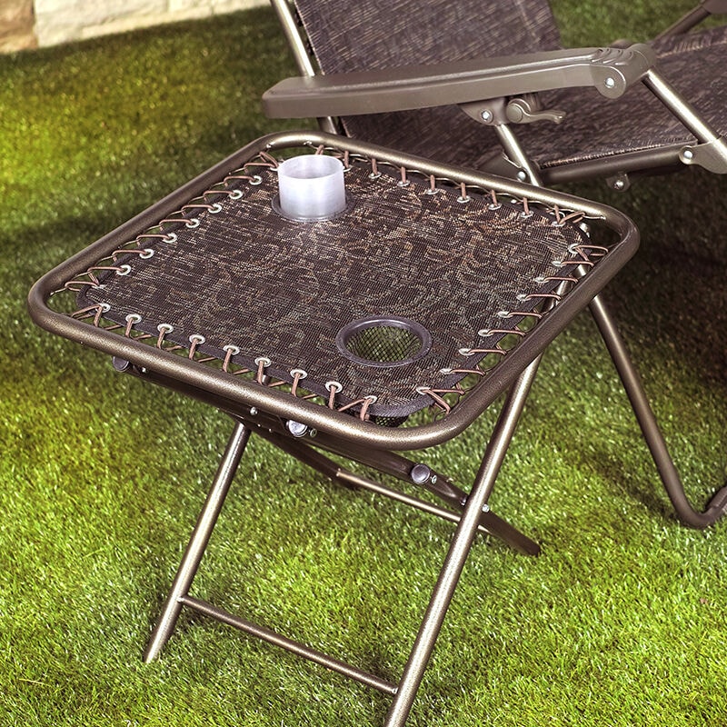 Bliss Folding Table with 2 Built-In Cup Holders, , hires