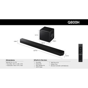 Samsung Q-Series 5.1.2 Channel Dolby Atmos Smart Sound Bar with Bluetooth & Wireless Subwoofer - Black, , hires