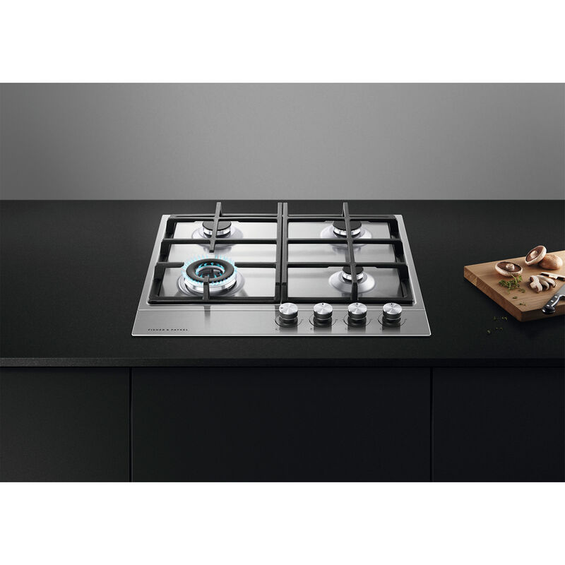 Fisher & Paykel Series 7 24 in. 4-Burner Natural Gas Cooktop with Simmer Burner & Power Burner - Stainless Steel, , hires