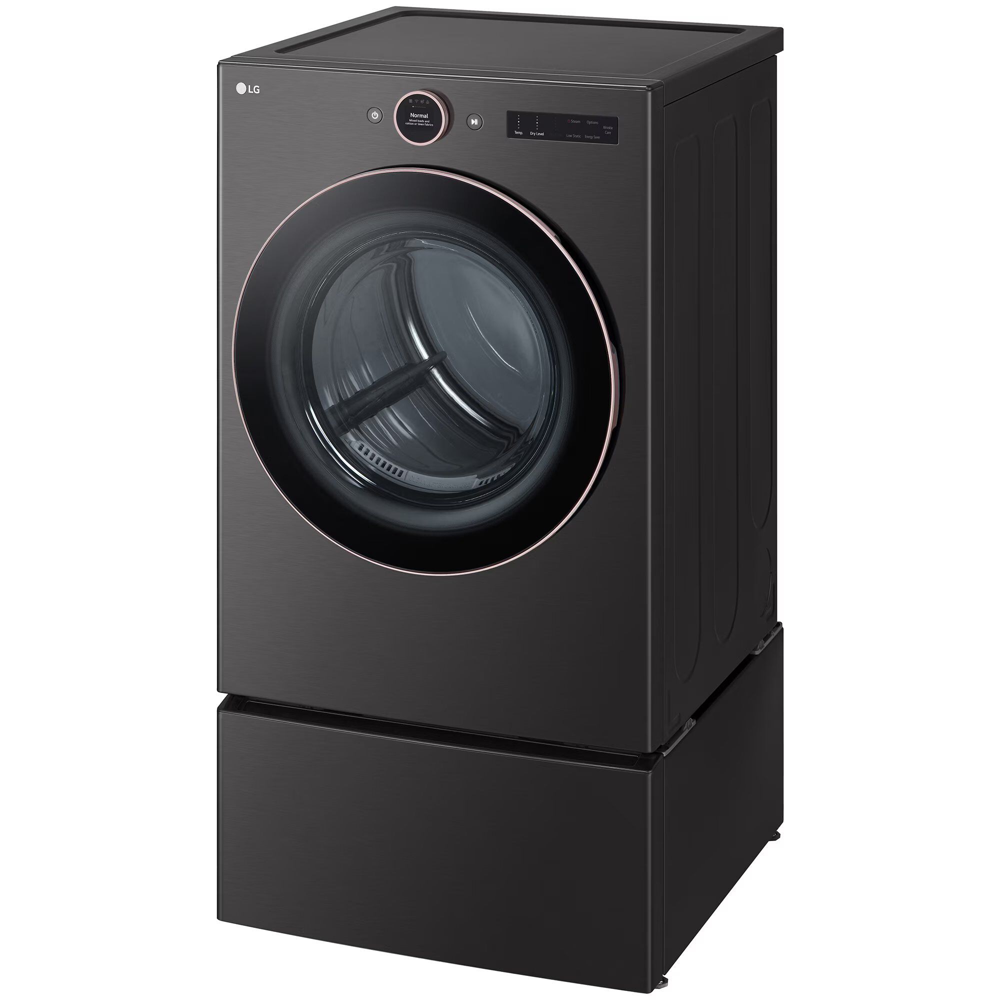 LG 27 in. 7.4 cu. ft. Smart Stackable Gas Dryer with AI Sensor Dry, TurboSteam, Sanitize & Steam Cycle - Black LG 27 in. 7.4 cu. ft. Smart Stackable Gas Dryer with AI Sensor Dry, TurboSteam, Sanitize & Steam Cycle - Black