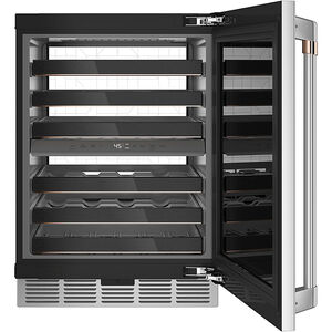 Cafe 24 in. Undercounter Smart Wine Cooler with Metal Racks, Dual Temperature Zones & 46 Bottle Capacity - Stainless Steel, Stainless Steel, hires