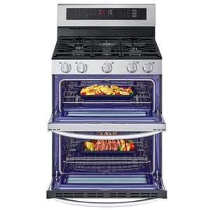 LG 30 in. 6.9 cu. ft. Smart Air Fry True European Convection Double Oven Gas Range with 5 Sealed Burners - Stainless Steel, , hires