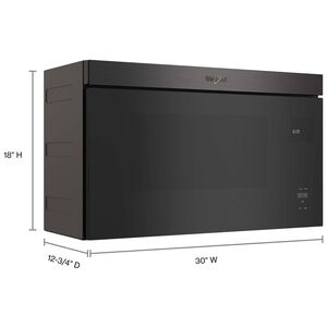 Whirlpool 30 in. 1.1 cu. ft. 1000W Over-the-Range Microwave with 300 CFM & Sensor Cooking - Black Stainless, , hires