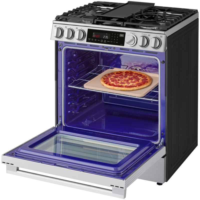 LG 30 in. 6.3 cu. ft. Smart Air-Fry True European Convection Slide-In Electric Range with Radiant Burners - PrintProof Stainless Steel, , hires