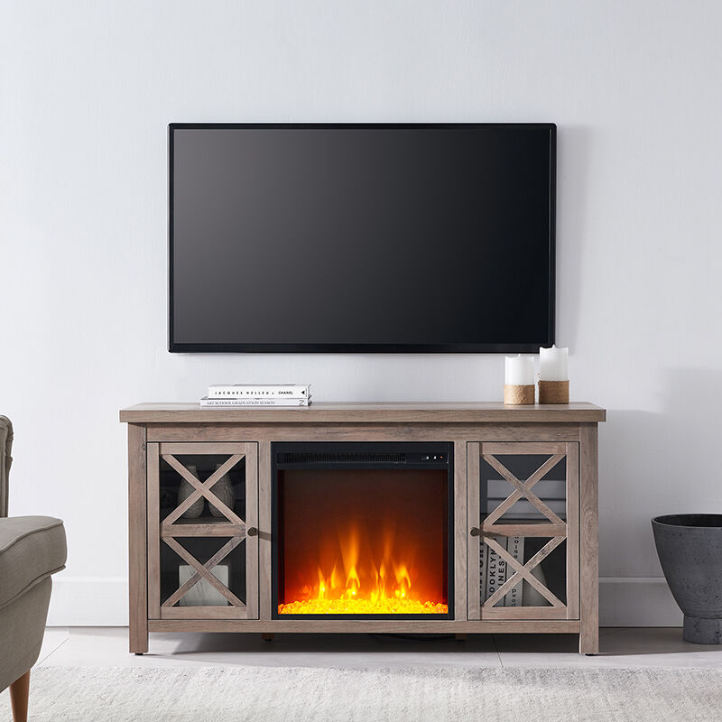 Oak tv stand with electric fireplace new arrivals