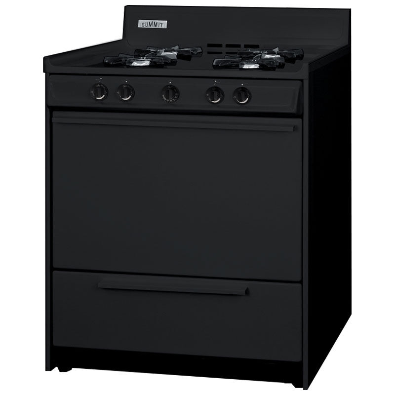 Summit 30 in. 3.7 cu. ft. Gas Range with Open Burners - Black, , hires