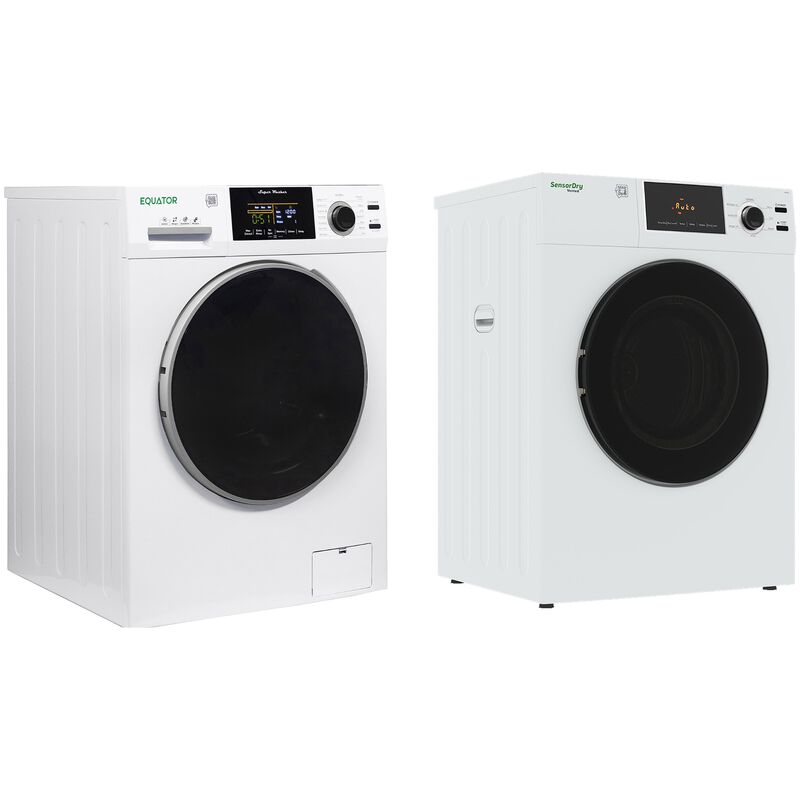 Equator Advanced 24 in. 2.47 cu. ft. Electric Front Load Laundry Center with Sensor Dry, Pet & Sanitize Cycle - White, , hires