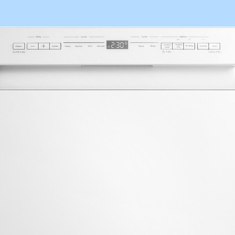 Midea 18 in. Front Control Dishwasher with 52 dBA Sound Level & Pocket Handle - White, , hires