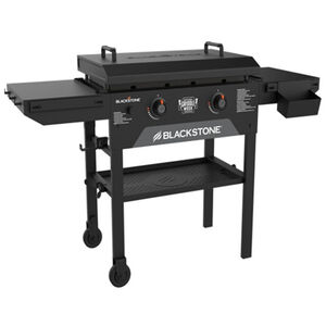 Blackstone National Griddle Week 28 in. 2-Burner Liquid Propane Gas Flat Top Griddle with Side Tables & 524 sq. in. Cooking Surface - Black, , hires