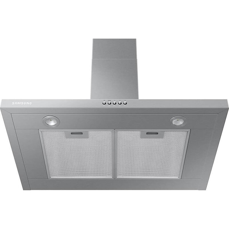 Samsung 30 in. Convertible Chimney Style Range Hood with 390 CFM, 3 Fan Speeds & 2 LED Lights - Stainless Steel, Stainless Steel, hires