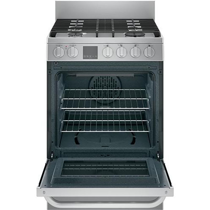 Haier 24 in. 2.9 cu. ft. Standard Convection Gas Range with 4 Sealed Burners - Stainless Steel, , hires